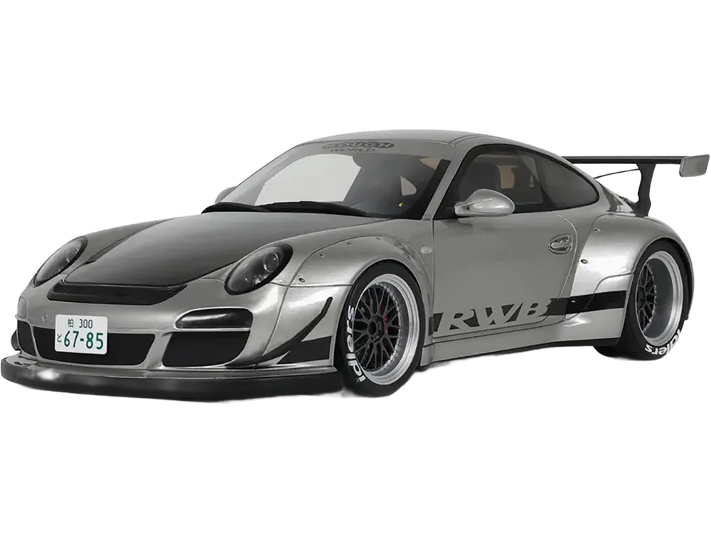 2024 Porsche 911 RWB Abu Silver Metallic with Black Hood