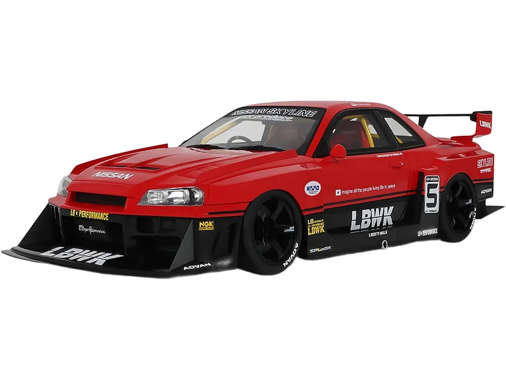 2020 Nissan Skyline GT-R (R34) LB-Super Silhouette RHD #5 Red and Black