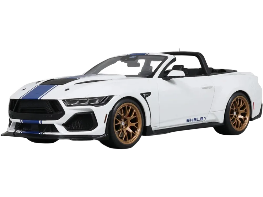 2025 Shelby Mustang Supersnake Convertible White with Blue Stripes