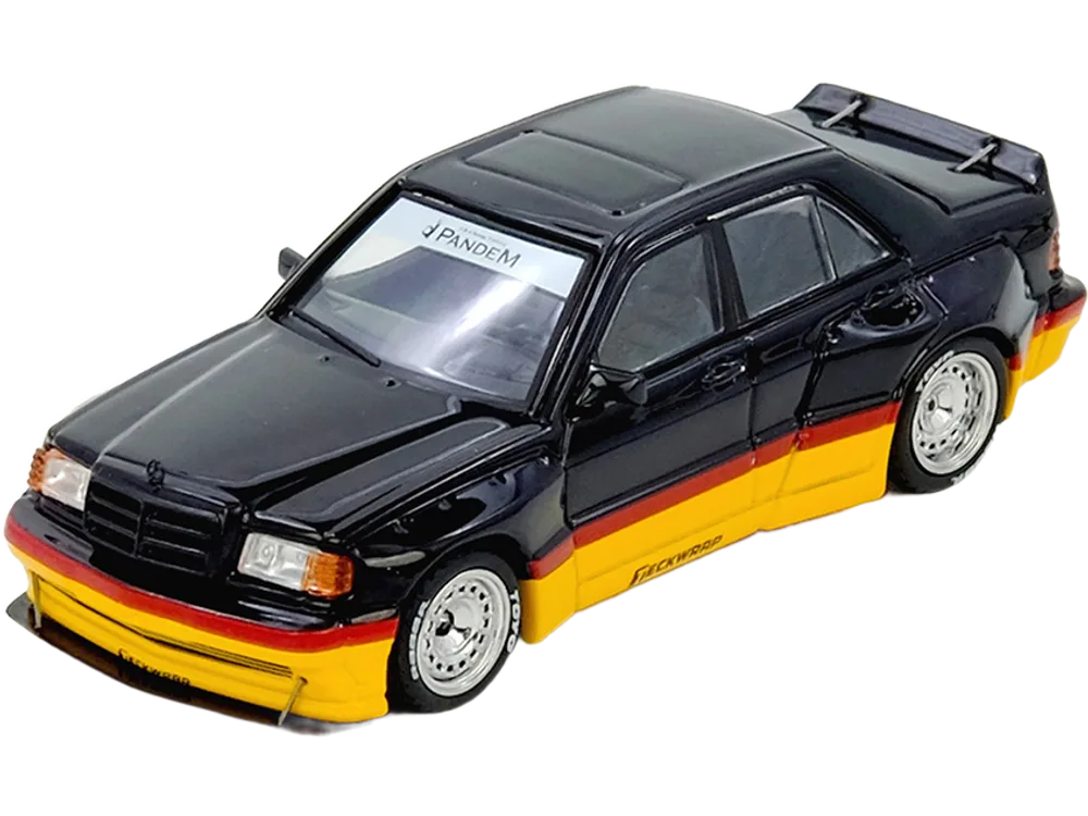 Pandem Rocket Bunny 190E Black with Red and Yellow Stripes "Diecast Con Madrid 2026 Event Edition"
