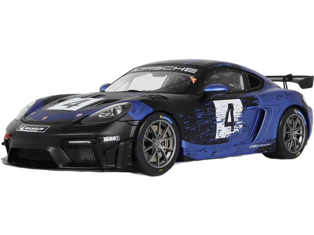 2021 Porsche Cayman 718 GT4 RS Clubsport #4 Black with Blue Graphics