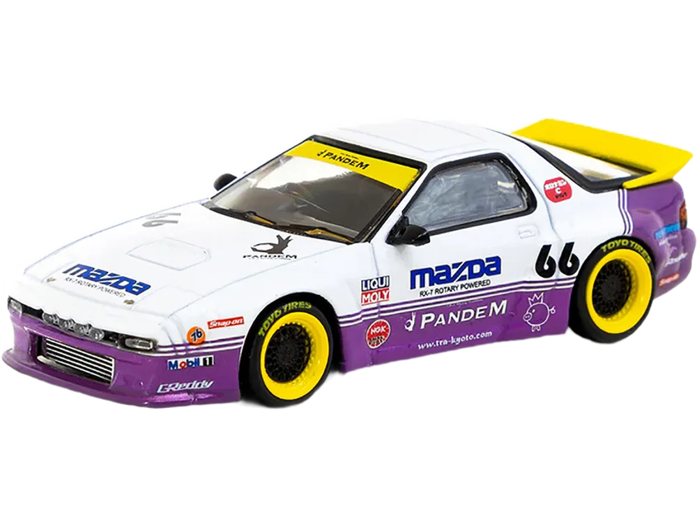 Mazda RX-7 FC3S Pandem RHD #66 White and Purple with Graphics "Hobby64" Series