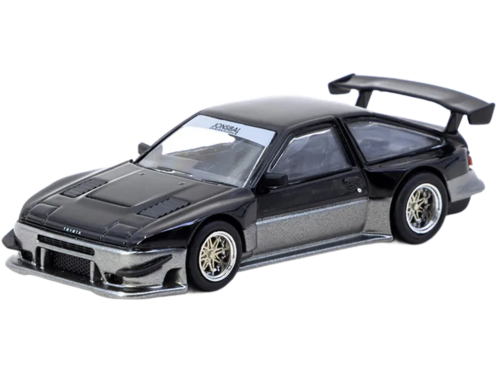 Toyota Sprinter Trueno AE86 Widebody RHD "Jonsibal Designworks" Black and Gray Metallic "Global64" Series 1/64 Diecast Model by Tarmac Works