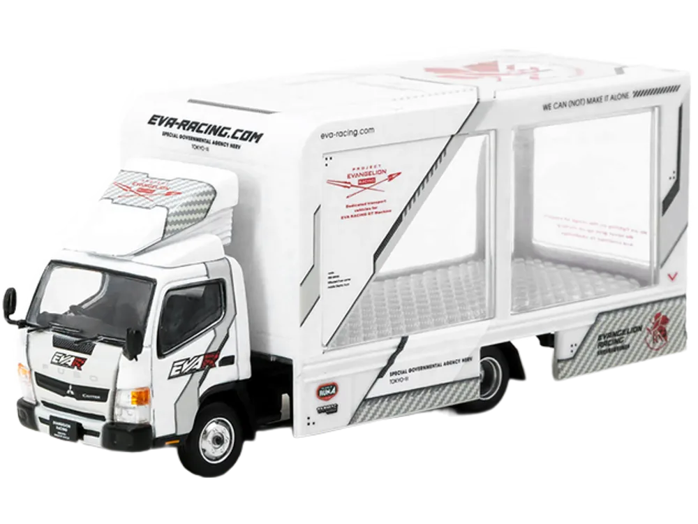 Mitsubishi Fuso Canter Mobile Display Truck RHD "EVA Racing" White with Graphics "Truck64" Series